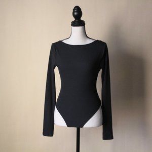Girlfriend Collective Black Ava Bateau Bodysuit~ Size S